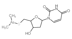 1-[5-(dimethylarsanylsulfanylmethyl)-4-hydroxy-oxolan-2-yl]pyrimidine-2,4-dione结构式