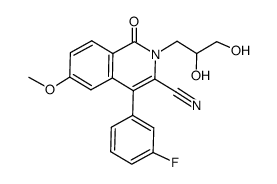 2-(2,3-dihydroxypropyl)-4-(3-fluorophenyl)-6-methoxy-1-oxo-1,2-dihydroisoquinoline-3-carbonitrile Structure
