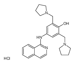 4-(Isoquinolin-1-ylamino)-2,6-bis-pyrrolidin-1-ylmethyl-phenol; hydrochloride Structure