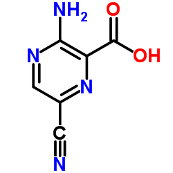 3-Amino-6-cyano-2-pyrazinecarboxylic acid结构式