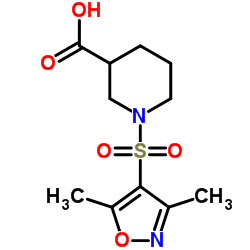 1-[(3,5-DIMETHYLISOXAZOL-4-YL)SULFONYL]PIPERIDINE-3-CARBOXYLIC ACID结构式