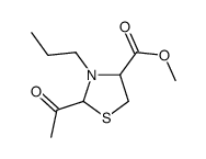 methyl 2-acetyl-3-propyl-1,3-thiazolidine-4-carboxylate Structure