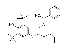 N-[2-(3,5-ditert-butyl-4-hydroxyphenyl)sulfanylhexyl]pyridine-3-carboxamide结构式