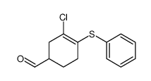 3-Cyclohexene-1-carboxaldehyde, 3-chloro-4-(phenylthio) Structure