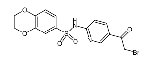 2,3-dihydro-benzo[1,4]dioxine-6-sulfonic acid [5-(2-bromo-acetyl)-pyridin-2-yl]-amide结构式