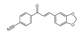 4-(3-benzo[1,3]dioxol-5-yl-acryloyl)-benzonitrile结构式