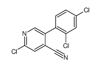 2-chloro-5-(2,4-dichlorophenyl)pyridine-4-carbonitrile结构式