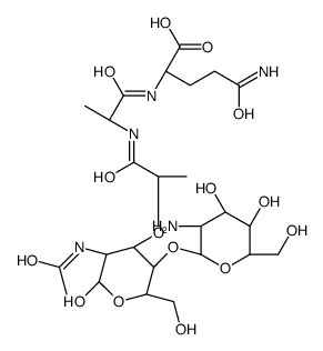 (2R)-2-[[(2S)-2-[2-[(2S,3R,4R,5S,6R)-3-acetamido-5-[(2S,3R,4R,5S,6R)-3-amino-4,5-dihydroxy-6-(hydroxymethyl)oxan-2-yl]oxy-2-hydroxy-6-(hydroxymethyl)oxan-4-yl]oxypropanoylamino]propanoyl]amino]-5-amino-5-oxopentanoic acid结构式