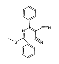 (E)-1-methylthio-1,3-diphenyl-2-azabuta-1,3-diene-4,4-dicarbonitrile Structure