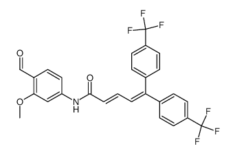 (E)-N-(4-Formyl-3-methoxyphenyl)-5,5-bis[4-(trifluoromethyl)phenyl]-2,4-pentadienamide结构式