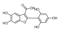 5,6-dihydroxy-2-(2,4,6-trihydroxyphenyl)-1-benzofuran-3-carboxylic acid Structure