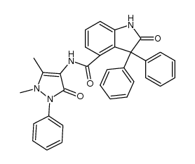 3,3-Diphenyl-2-oxoindoline-4-carbon-4-antipyrylamide结构式