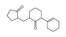 2-(cyclohexen-1-yl)-6-[(2-oxocyclopentyl)methyl]cyclohexan-1-one Structure