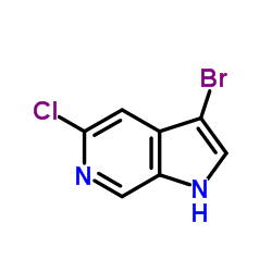 3-溴-5-氯-1H-吡咯并[2,3-c]吡啶结构式