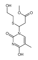 methyl 3-(2-hydroxyethylsulfanyl)-3-(5-methyl-2,4-dioxopyrimidin-1-yl)propanoate结构式