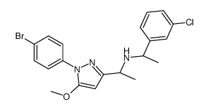 (1R)-N-[(1R)-1-[1-(4-bromophenyl)-5-methoxypyrazol-3-yl]ethyl]-1-(3-chlorophenyl)ethanamine结构式