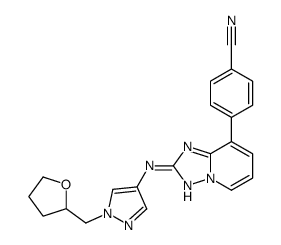 4-[2-[[1-(oxolan-2-ylmethyl)pyrazol-4-yl]amino]-[1,2,4]triazolo[1,5-a]pyridin-8-yl]benzonitrile Structure