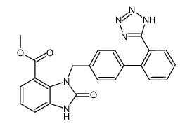 methyl 1-[[2'-(1H-tetrazol-5-yl)biphenyl-4-yl]methyl]-2,3-dihydro-2-oxo-1H-benzimidazole-7-carboxylate结构式