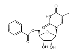 1-(5-O-benzoyl-β-D-ribofuranosyl)thymine Structure