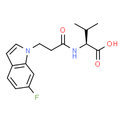 N-[3-(6-Fluoro-1H-indol-1-yl)propanoyl]-L-valine structure