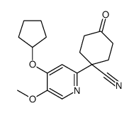 1-(4-(CYCLOPENTYLOXY)-5-METHOXYPYRIDIN-2-YL)-4-OXOCYCLOHEXANECARBONITRILE structure