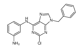 3-N-(9-benzyl-2-chloropurin-6-yl)benzene-1,3-diamine结构式