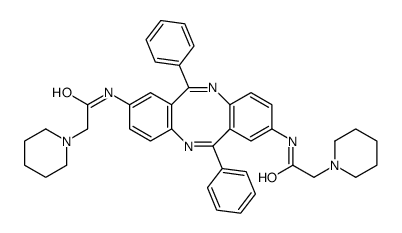 N-[(6Z,12Z)-6,12-diphenyl-2-[(2-piperidin-1-ylacetyl)amino]benzo[c][1,5]benzodiazocin-8-yl]-2-piperidin-1-ylacetamide Structure