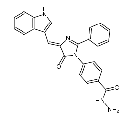 4-[4,5-Dihydro-4-(1H-indol-3-ylmethylene)-5-oxo-2-phenyl-1H-imidazol-1-yl]benzoic acid hydrazide结构式