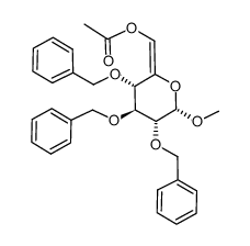 (E)-methyl 6-O-acetyl-2,3,4-tri-O-benzyl-α-D-gluco-hex-5-enopyranoside Structure