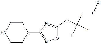 4-[5-(2,2,2-Trifluoroethyl)-1,2,4-oxadiazol-3-yl]piperidine hydrochloride Structure