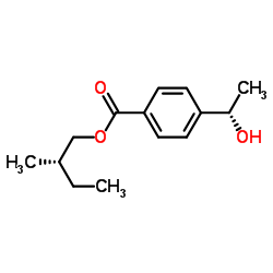 Benzoic acid, 4-(1-hydroxyethyl)-, 2-methylbutyl ester, [S-(R*,R*)]- (9CI) structure