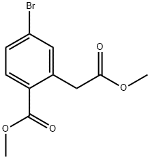 4-溴-2-(2-甲氧基-2-氧代乙基)苯甲酸甲酯结构式