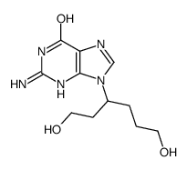 2-amino-9-(1,6-dihydroxyhexan-3-yl)-3H-purin-6-one结构式