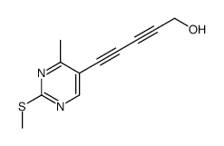 5-(4-methyl-2-methylsulfanylpyrimidin-5-yl)penta-2,4-diyn-1-ol结构式