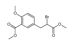 5-(2-Bromo-2-methoxycarbonyl-ethyl)-2-methoxy-benzoic acid methyl ester Structure