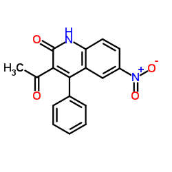3-ACETYL-6-NITRO-4-PHENYLQUINOLIN-2(1H)-ONE Structure
