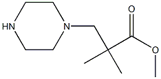 methyl 2-methyl-2-((piperazin-1-yl)methyl)propanoate结构式