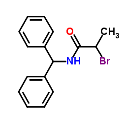 2-Bromo-N-(diphenylmethyl)propanamide结构式
