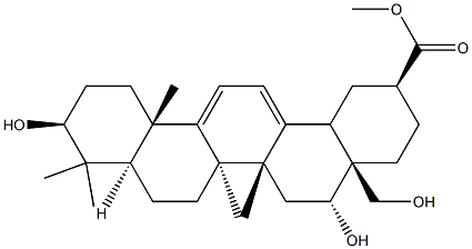 3β,16α,28-Trihydroxyoleana-11,13(18)-dien-30-oic acid结构式