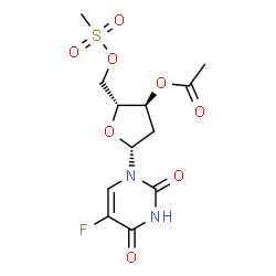 2'-Deoxy-5-fluorouridine 5'-methanesulfonate 3'-acetate Structure