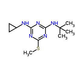 2-叔丁氨基-4-环丙氨基-6-甲硫基-s-三嗪结构式