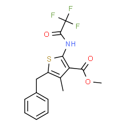 methyl 5-benzyl-4-methyl-2-[(trifluoroacetyl)amino]thiophene-3-carboxylate结构式