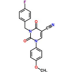 3-(4-Fluorobenzyl)-1-(4-methoxyphenyl)-2,4-dioxo-1,2,3,4-tetrahydro-5-pyrimidinecarbonitrile结构式