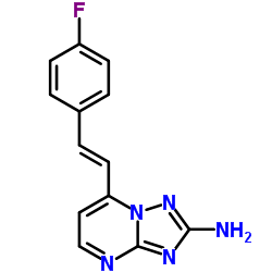 7-(4-FLUOROSTYRYL)[1,2,4]TRIAZOLO[1,5-A]PYRIMIDIN-2-AMINE结构式