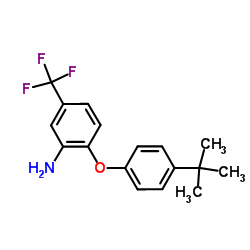 2-[4-(2-Methyl-2-propanyl)phenoxy]-5-(trifluoromethyl)aniline结构式
