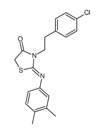 3-[2-(4-Chlorophenyl)ethyl]-2-[(3,4-dimethylphenyl)imino]-4-thiazolidinone结构式