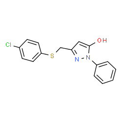 3-{[(4-chlorophenyl)thio]methyl}-1-phenyl-1H-pyrazol-5-ol Structure