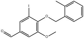 3-iodo-5-methoxy-4-[(2-methylbenzyl)oxy]benzaldehyde结构式