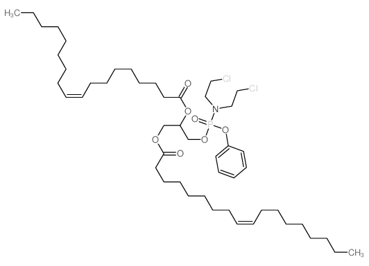 [1-[bis(2-chloroethyl)amino-phenoxy-phosphoryl]oxy-3-[(Z)-octadec-9-enoyl]oxy-propan-2-yl] octadec-9-enoate Structure