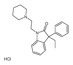 3-ethyl-3-phenyl-1-(2-piperidin-1-ium-1-ylethyl)indol-2-one,chloride结构式